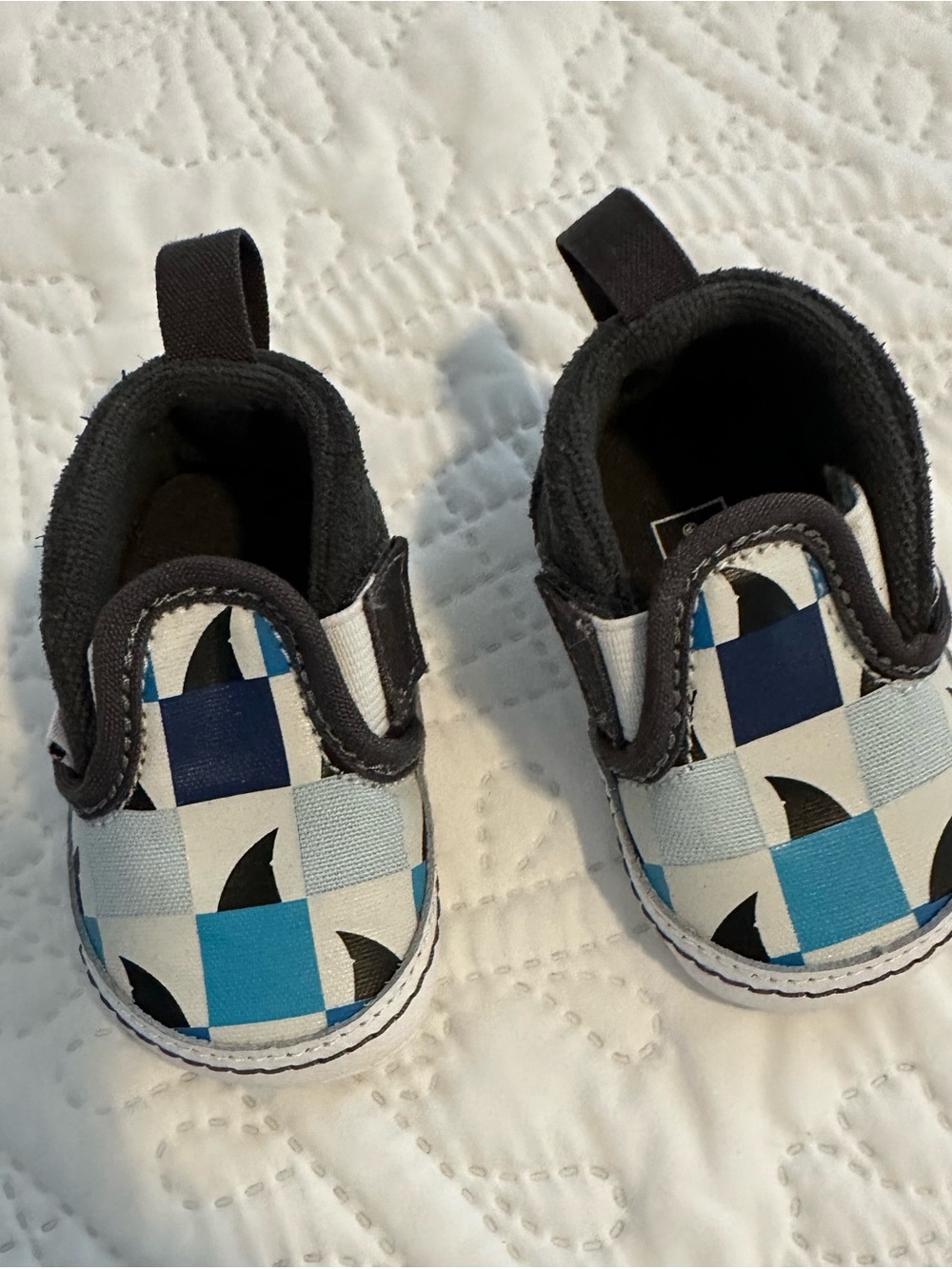 Vans Baby Slip-On Shoes in Blue and Black Checkerboard